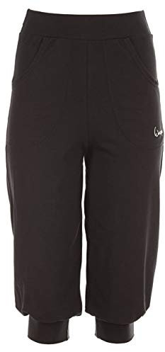 Winshape Damen Luftig-legere 3/4-high Waist-Trainingshose Wbe12 Trainingshose, Schwarz, L EU