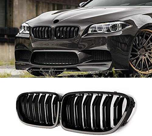 Gangying F10 Grille De Calandre Avant pour BMW 5 Série F10 F11 Calandre De Voiture Grilles 2010-2017 Noir Brillant Double Lattes