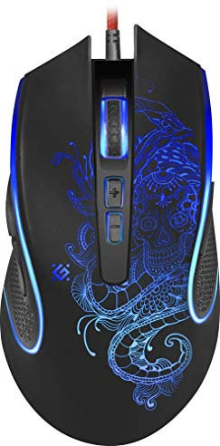 Defender® Venom Gaming Maus – Kabelgebunden, 7200 DPI, RGB, 5 Programmierbare Tasten, FIRE-Funktion, Ergonomisch, Makro-Editor, Soft-Touch, USB, Für PC, Laptop, Gaming
