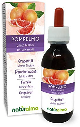 Pompelmo (Citrus paradisi) semi Tintura Madre analcoolica Naturalma - Arricchito con Vitamina C - Estratto liquido gocce 120 ml - Integratore alimentare - Vegano