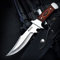 Omesio Messer Outdoor, Große Feststehendes Skinning Jagdmesser Full Tang mit Scheide, 5 Zoll langer Holzgriff Gürtelmesser für Camping (Rot)