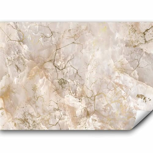 murando - Vlies Fototapete Marmoroptik 300x210cmVlies Tapeten Wandtapete XXL Wanddeko Marmor Design Wand Vliestapete Stein Effekt Dekoration Wohnzimmer Schlafzimmer Büro Steintapete Abstrakt weiß