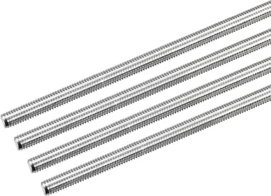 sourcing map Fully Threaded Rod M5x450mm 0.8mm Thread Pitch 4Pcs | 304 Stainless Steel Right Hand Threaded Rods Bar Studs