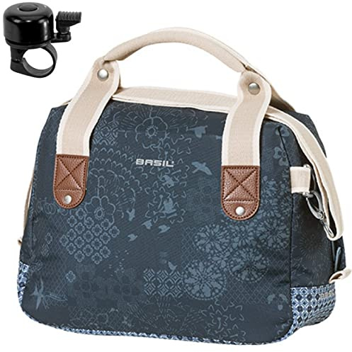 Basil Bohème City Bag - Fahrrad Lenkertasche Seitentasche -8 Liter Blau inkl. Fahrradklingel