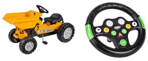 Big - Jim Dumper - Kinderkipper Spielfahrzeug, 3-Fach Verstellbarer Sitz & Big - Traktor-Sound-Wheel - Lenkrad mit verschiedenen Traktor-Sounds, für Bobby Cars ab dem Baujahr 2010