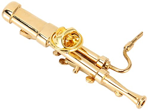 Pssopp Basson Broche Décoration Miniature Basson Broche Mini Basson Modèle Broche Musicale Broche pour Femmes Filles Party Favors avec Boîte