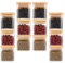 Cobenga 12 tarros de especias de cristal con tapa de bambú, bote hermético de 150 ml, juego de recipientes de almacenamiento de alimentos para cocina con etiquetas negras, tarros de condimentos