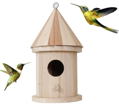Casa para Pájaros De Madera, Casa Pájaros Exterior, Casita Pájaros Decoración Jardín para Colgar, Caja De Anidación De Pájaros, Nidos De Madera para Pájaros Resistente A La Intemperie