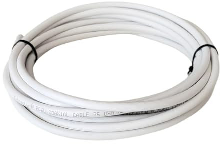 FAST WORLD SHOPPING Câble d'antenne coaxial RG6U de 5 mètres, 75 ohms de haute qualité, conducteur en cuivre étamé, pour TV, décodeur, numérique terrestre, antennes intérieures et extérieures, signal