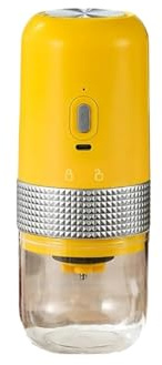 POAHNCU Macchina per caffè espresso elettrica portatile, Macinacaffè Automatico Portatile Con Ricarica USB, Utensile Da Cucina per caffè in polvere e capsule di caffè(Yellow)