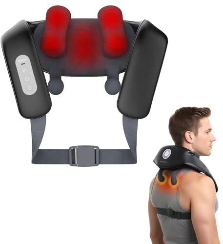 Shiatsu Neck and Back Massagers with Heat, 150 Mins Uses, 4 Modes & Adjustable Massage Head, Electric 3D Deep Tissue Kneadin for Shoulder, Leg, Muscle Soreness, Pain Relief, Relaxation for Women, Men