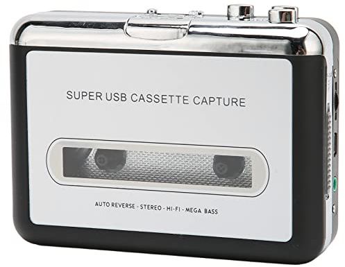 Ausla Bärbar Kassettspelare, USB-Band Till MP3-omvandlare med Stereoljud för Bärbara Datorer, Lättmetalldesign för Musikälskare för Att Digitalisera Gamla Band