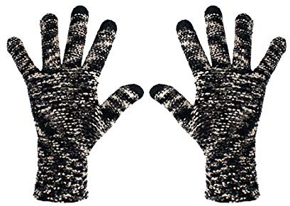 Generisk alpackakostym vuxna varm halkfri damhandske vinter touch damer halsduk vinter svart (E, en storlek)