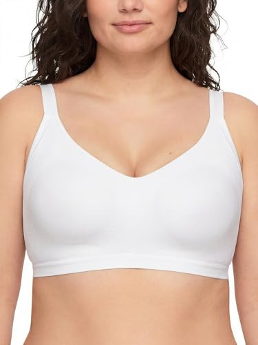 Warner's Women's Easy Does It Underarm Smoothing with Seamless Stretch Wireless Lightly Lined Comfort Bra RM3911A, White, Medium