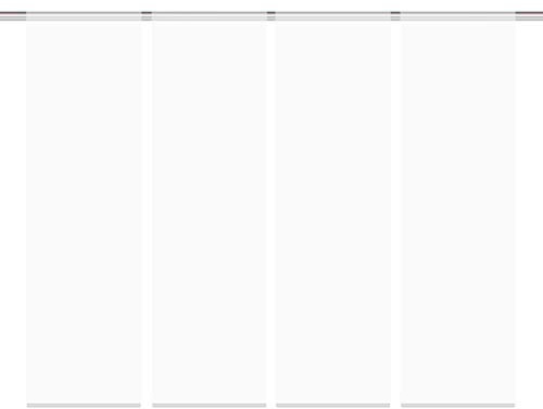 Home Fashion Set-Angebot Roma mit Schiebevorhang ROM, wahlweise in verschiedenen Stoffqualitäten und Set-Größen | je 245 x 60 cm | Farbe: weiß (4, transparenter Voile)