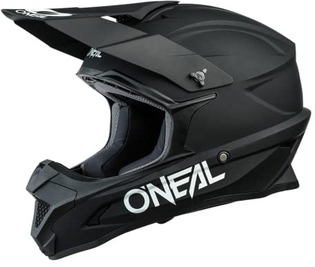 O'NEAL | Motocross-Helm | MX Enduro Motorrad | ABS-Schale, , Lüftungsöffnungen für optimale Belüftung und Kühlung | 1SRS Helmet Solid | Erwachsene | Schwarz | Größe XL