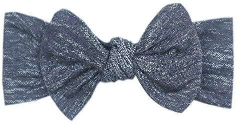 Copper Pearl Baby Bows: Stylish Headbands for Baby Girls, Premium Soft and Stretchy Baby Headbands, Perfect for Newborns, Trendy Designs - Denim
