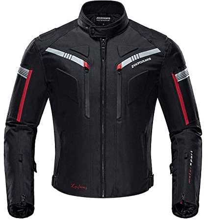 Zyxformis Veste de Moto, Blouson Moto Homme Sport avec Armure pour l'automne Hiver toute la saison étanche coupe-vent