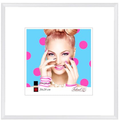 Bilderrahmen Kunststoff Lifestyle Foto Rahmen Collage Wanddeko Poster Photo Style: Farbe: Weiß | Format: 40x40