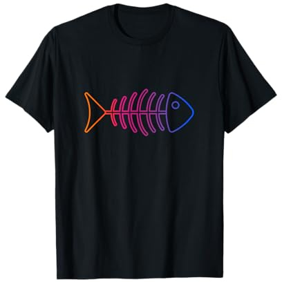 Espina de pescado colorida para personas positivas Camiseta