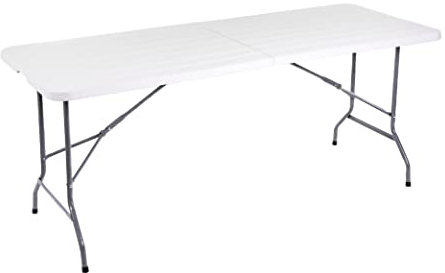 Hortan Tavolo Pieghevole Rettangolare Multifunzione Con Piano In Resina E Struttura Richiudibile Salvaspazio In Acciaio, Per Arredo Esterno, Interno, Giardino, Terrazzo, Pic Nic e Campeggio