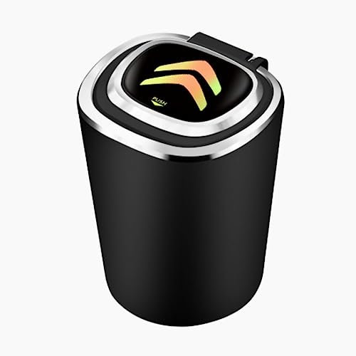 WatSKY Auto LED Posacenere,per Citroen C1 C2 C3 C4 C5 Jumpy DS3 DS4 Berlingo Jumpy,Acciaio Inossidabile con Coperchio Portatile Sigaretta Portacenere Rimovibile Facile Pulire