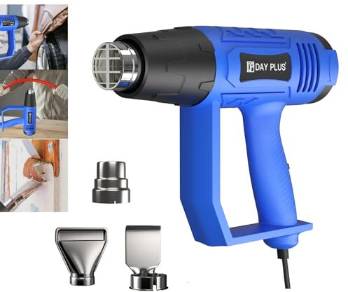 Décapeur Thermique Professionnel 2000W, Pistolet à Air Chaud 60-600℃ Température Réglable, 2 Débit d'air, Protection de Surcharge, Noyau Chauffant Céramique,3 Accessoires，Décapage de Peinture Rapide