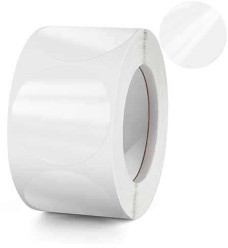 Etiquetas redondas transparentes autoadhesivas de 38 mm, etiquetas claras adhesivas, puntos adhesivos, círculos transparentes, impermeables para sobres, etiquetas de cierre, 500 unidades