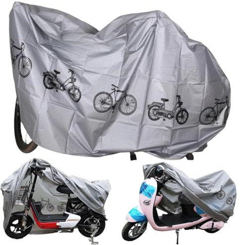 KLLJ Housse Vélo Imperméable, Protection Poussière Résistant UV, Bâche Protection pour Vélo, Motos et Scooters, 210 cm x 100 cm
