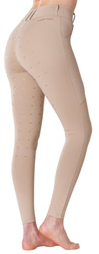 Harry Hall Ladies Equestrian Competition Tights - Full Silicone Grip, Comfortable 4-Way Stretch, Easy Pull-On Style with Front Pockets & Belt Loops