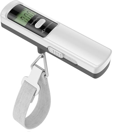 MYCARBON Bilancia Pesa Valigie da Viaggio con Dinamo Incorporata, LCD Display, 50kg(110lb), non Necessita di Batterie, Leggera, Portatile