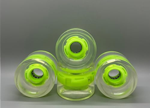 GHOST BOARDS 70mm LED Longboard Wheels - Light Up Wheels for Longboards with ABEC-7 Bearings for Smooth Ride- Bright Skate Wheels Grip Any Surface- Raise Your Ride with Flashy Skate Wheels - Green