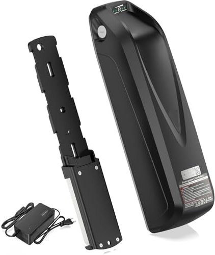 Varstrom Ebike Akku 36V 13Ah mit Ladegerät, Lithium-Batterie für Elektrofahrrad, Unterrohr Shark Battery für Bafang Mittelmotor BBS01B 250W 350W 500W Ebike Umbausatz