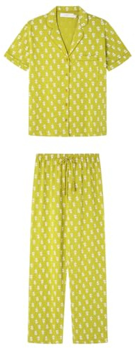 Pijama Camisero 1% algodón Kaki Sellos