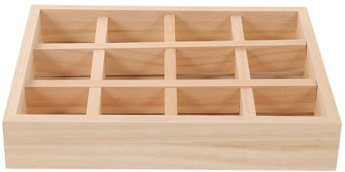 Alipis Bandeja De Madera Para Joyas Compartimentos Organizador De Escritorio Adorno Para Tocador Bandeja De Almacenamiento Para Anillos y Joyas