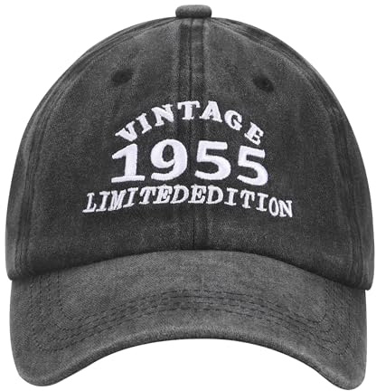 Starvortex Vintage baseballkeps för män, gåvor 60/70/80 födelsedag man, gåvor födda 1965/1955/1945, originella presentidéer till pappa, farbror, morfar (mörkgrå), Mörkgrå, M