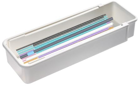 Expandable Straw Organizer Drawer,Extra Long Straw Storage Holder,Reusable Dispenser Container for Cabinet Kitchen