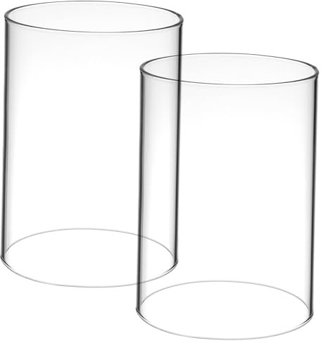 Ciieeo 2Pezzi Portacandele in Vetro Trasparente Cilindrico per Estremità Decorativa per Atmosfera