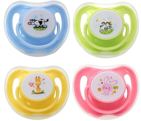 Générique Tétine pour Allaitement,Tétine Apaisante Allaitement | 4 Tétines en Silicone Forme De Papillon avec Couvercle Apaiser Mastication Et Dentition