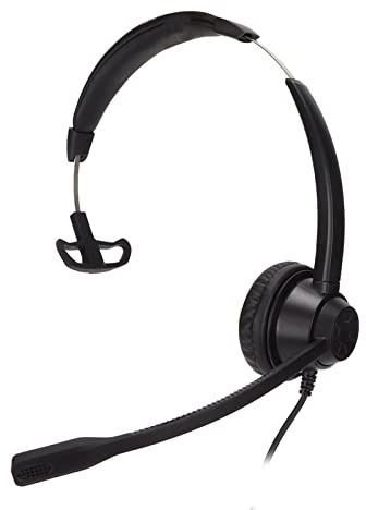 Goshyda Brusreducering 2,5 Mm Telefonheadset för VOIP-telefon, Affärshörlurar med Sladd med Mikrofon, Design med Enkelöras Armbåge, Bekvämt Kontorsheadset för Callcenter