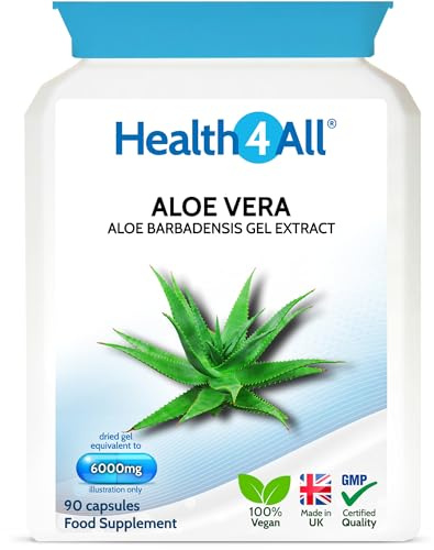 Aloe Vera Gel Extract 6000mg, 90 Capsules, Digestive Health Supplement