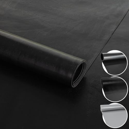 Gummimatta, skyddsmatta, metervara, golvmatta, slät på båda sidor, gummilöpare, 100 cm bred, 1 mm tjock, svart, 300 x 100 cm, ANRO