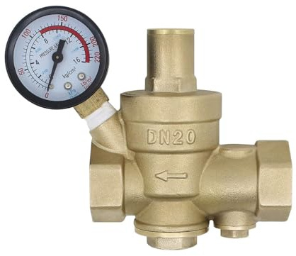 Regulateur de pression eau avec filtre remplaçable 1/2 3/4 1 1-1/4 1-1/2 2 pouce - reducteur de pression d'eau avec manomètre (DN25-1 pouce)
