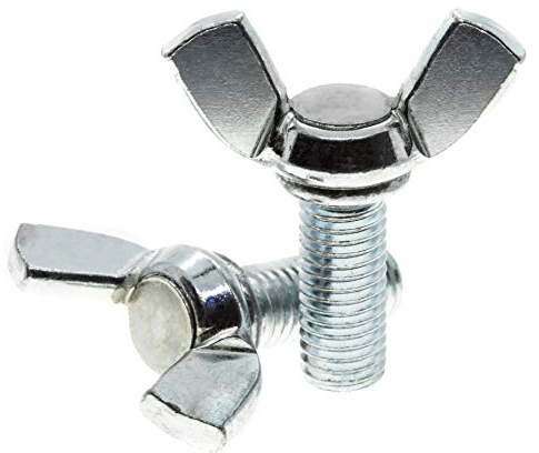 Viti a farfalla M8 (8 mm x 60 mm) Viti a testa zigrinata in acciaio (confezione da 5)