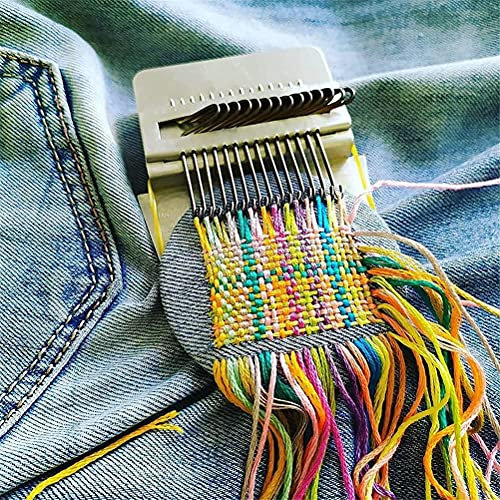 Prevessel Weberei-Webstuhl-Set – Holzwebstuhl-Reparatur-Werkzeug-Set, DIY-Weberei, Stopfwerkzeug, Reparatur-Webstuhl, Haushaltswerkzeug-Set Kinder, Anfänger, Experten (10 cm)