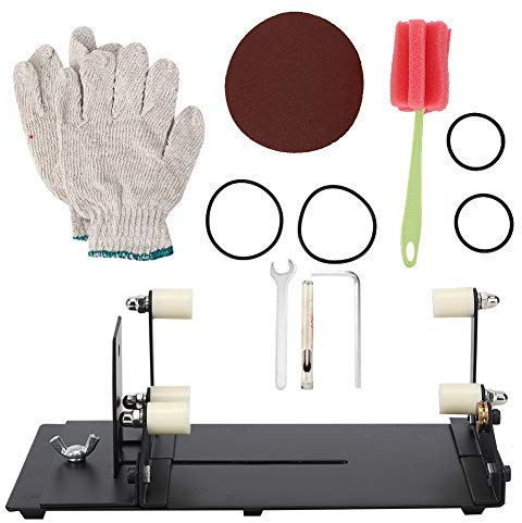 PUSOKEI Glass Bottle Cutter Kit - 11PCS DIY Cutting Tools for Square and Round Bottles - Includes Gloves, Brush, Sandpaper, Circle, Hex Wrench, Small Wrench, Round Shaft