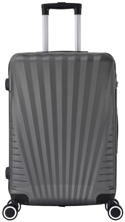 Valise Grande Taille 75cm – Bagage Soute XL 94L ABS Léger et Résistant – 4 Roues Doubles 360° Silencieuses – Cadenas 3 Chiffres – Gris Anthracite – TROLLEY ADC – Collection Elegance