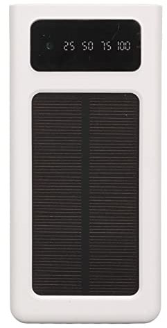 Cargador Solar, Cargador Portátil Power Bank 20000 MAh con Puerto de Salida Dual, Admite Modos USB, Solar Y Antorcha para Todos Los Teléfonos Móviles Y Dispositivos Electrónicos(White)