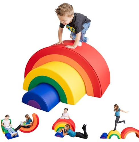 Schooled Arc Rainbow Climber Playset - Soft Play Activity Set for Toddlers - Children's Indoor Gym for Preschools daycares and Homes