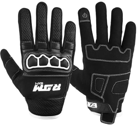 TLA RAM Gants Moto avec Protection des articulations homologuées CE, Tailles jusqu'à 5XL Hommes et Femmes, Gants Moto, Scooter, Quad, écran Tactile, Respirants, mi-Saison